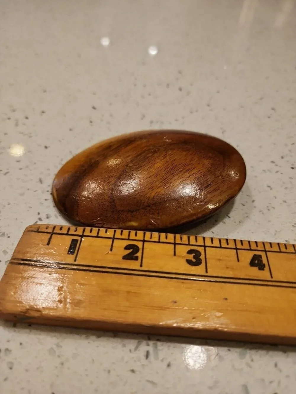VTG Handmade Wooden Buckle Oval Brown Layered 4.1